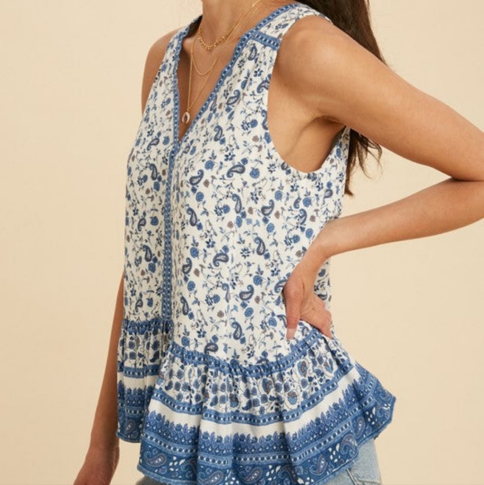 Brand New Paisley Short Sleeve Blouse
